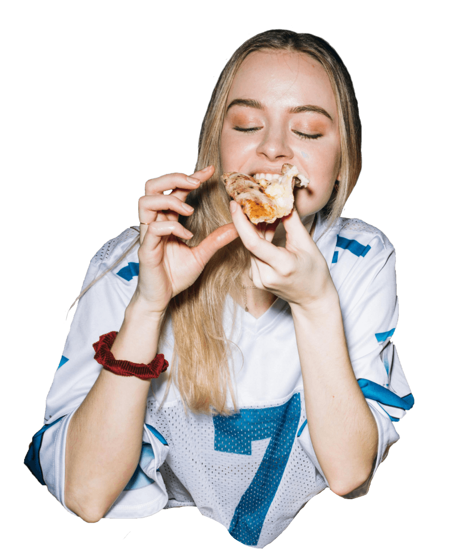 Woman eating healthy food